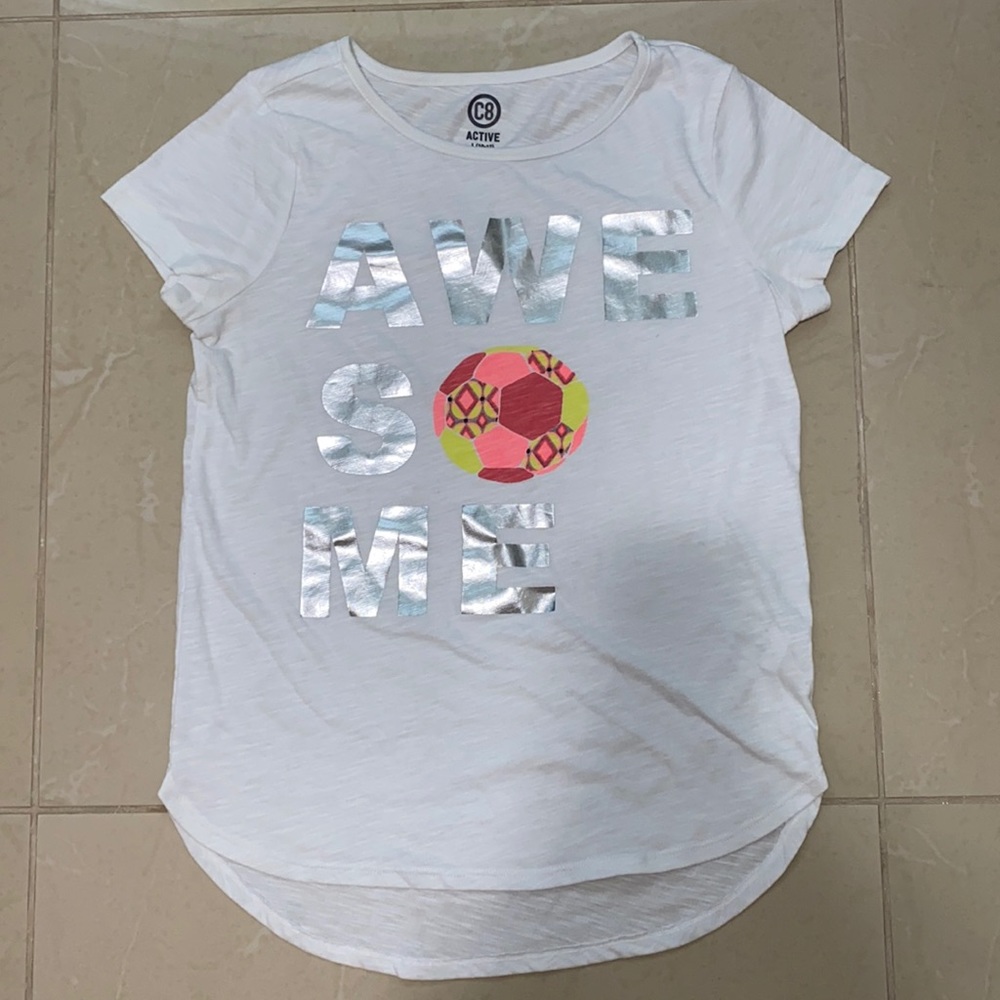 Kids White Sports T-shirt